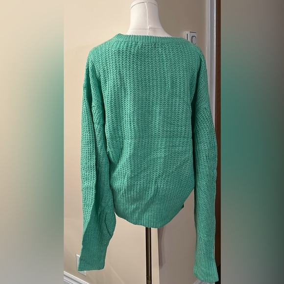 ZARA green acrylic/polyester blend sweater size extra large - Picture 5 of 7